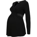 Reduzierte Schwarze Langärmelige Bebefield V-Ausschnitt V-Shirts aus Jersey für Damen Übergrößen Große Größen 
