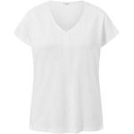 Reduzierte Cremefarbene Kurzärmelige TCHIBO Bio V-Ausschnitt V-Shirts für Damen Größe L 