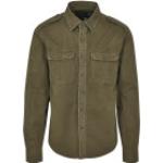 Olivgrüne Vintage Langärmelige Brandit Vintage Shirts mit Tasche mit Knopf für Herren Größe L 