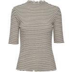 Reduzierte Schwarze Halblangärmelige Karen by Simonsen Nachhaltige Stehkragen T-Shirts aus Jersey für Damen Größe M 