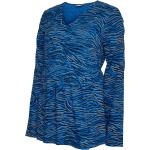 Reduzierte Marineblaue Animal-Print Langärmelige MAMA LICIOUS Nachhaltige V-Ausschnitt Blusenshirts & Schlusen für Damen Größe S 