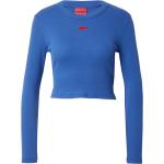 Reduzierte Royalblaue Langärmelige HUGO BOSS HUGO Jerseyshirts aus Jersey enganliegend für Damen Größe XS Große Größen 