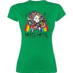 Grüne Kurzärmelige shirtracer Meme / Theme Damenbandshirts mit Einhornmotiv aus Baumwolle Größe XL 