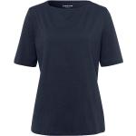 Marineblaue Halblangärmelige by Green Cotton Bio Nachhaltige U-Boot-Ausschnitt T-Shirts aus Baumwolle maschinenwaschbar für Damen für den für den Sommer 