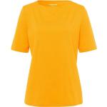 Reduzierte Gelbe Halblangärmelige by Green Cotton Bio Nachhaltige U-Boot-Ausschnitt T-Shirts aus Baumwolle maschinenwaschbar für Damen für den für den Sommer 