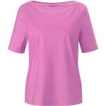 Pinke Halblangärmelige by Green Cotton Bio Nachhaltige U-Boot-Ausschnitt T-Shirts aus Baumwolle maschinenwaschbar für Damen für den für den Sommer 