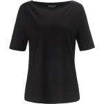 Schwarze Halblangärmelige by Green Cotton Bio Nachhaltige U-Boot-Ausschnitt T-Shirts aus Baumwolle maschinenwaschbar für Damen für den für den Sommer 