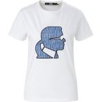 Reduzierte Weiße Halblangärmelige Karl Lagerfeld Karl Bio T-Shirts aus Baumwolle für Damen Größe XS 