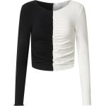 Schwarze Color Blocking Langärmelige EDITED Jerseyshirts aus Jersey für Damen Größe M 
