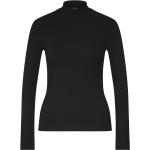 Schwarze Langärmelige EDITED Rollkragen Rollkragenshirts aus Jersey für Damen Größe M 