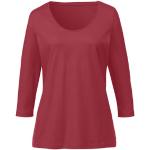 Erdbeerrote 3/4-ärmelige Waschbär Bio Nachhaltige Basic-Shirts aus Baumwolle für Damen Größe M 