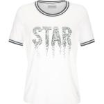 Reduzierte Weiße Kurzärmelige Amy Vermont T-Shirts mit Pailletten für Damen Größe XL 