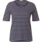 Reduzierte Dunkelblaue Gestreifte Halblangärmelige CECIL T-Shirts aus Jersey für Damen Größe XS Große Größen 
