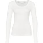 Reduzierte Weiße Langärmelige Opus Sorana Nachhaltige Jerseyshirts aus Jersey für Damen Übergrößen Große Größen 