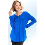 Royalblaue Langärmelige bader Tunika-Blusen für Damen Größe XXL Große Größen 