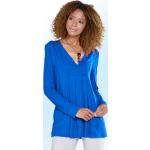 Royalblaue bader V-Ausschnitt Tunika-Blusen für Damen Größe L 