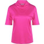 Pinke Halblangärmelige UTA RAASCH Stehkragen T-Shirts aus Viskose maschinenwaschbar für Damen Größe L 