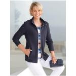Marineblaue Casual Casual Looks Nachhaltige Stehkragen Shirtjacken mit Reißverschluss aus Jersey für Damen Größe XXL 