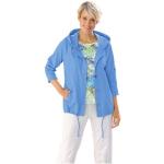Blaue 3/4-ärmelige Classic Nachhaltige Jerseyshirts mit Knopf aus Jersey für Damen Größe XXL 