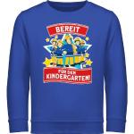 Royalblaue Unifarbene Langärmelige shirtracer Feuerwehrmann Sam Rundhals-Ausschnitt Kindersweatshirts aus Baumwolle für Mädchen für den für den Herbst 