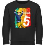 Schwarze Unifarbene Langärmelige shirtracer Feuerwehrmann Sam Rundhals-Ausschnitt Kindersweatshirts aus Baumwolle für Mädchen Größe 152 