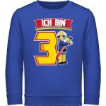 Royalblaue Unifarbene Langärmelige shirtracer Feuerwehrmann Sam Rundhals-Ausschnitt Kindersweatshirts aus Baumwolle für Jungen für den für den Herbst 