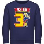 Marineblaue Unifarbene Langärmelige shirtracer Feuerwehrmann Sam Rundhals-Ausschnitt Kindersweatshirts aus Baumwolle für Jungen 