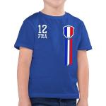 Royalblaue Kurzärmelige shirtracer Rundhals-Ausschnitt Printed Shirts für Kinder & Druck-Shirts für Kinder mit Ländermotiv aus Jersey für Jungen Größe 164 