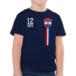 Dunkelblaue Kurzärmelige shirtracer Rundhals-Ausschnitt Printed Shirts für Kinder & Druck-Shirts für Kinder mit Ländermotiv aus Jersey für Jungen Größe 164 