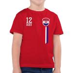 Rote Kurzärmelige shirtracer Rundhals-Ausschnitt Printed Shirts für Kinder & Druck-Shirts für Kinder mit Ländermotiv aus Jersey für Jungen Größe 164 