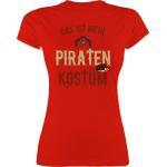 Shirtracer T-Shirt »Das ist mein Piraten Kostüm - Karneval Outfit - Damen Premium T-Shirt« Faschingskostüm Ersatz Fasching, rot, 2 Rot