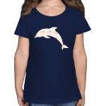 Shirtracer T-Shirt »Delfin Herzen - Tiermotiv Animal Print - Mädchen Kinder T-Shirt« Animalprint Pferd Katze Delfin, blau, 01 Dunkelblau