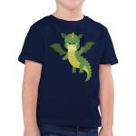 Dunkelblaue Animal-Print Kurzärmelige shirtracer Rundhals-Ausschnitt Printed Shirts für Kinder & Druck-Shirts für Kinder mit Tiermotiv aus Jersey für Jungen Größe 164 