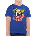 Royalblaue Unifarbene Kurzärmelige shirtracer Feuerwehrmann Sam Rundhals-Ausschnitt Printed Shirts für Kinder & Druck-Shirts für Kinder aus Jersey für Jungen Größe 164 