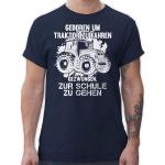 Marineblaue Oversize Kurzärmelige shirtracer Rundhals-Ausschnitt T-Shirts mit Traktor-Motiv aus Jersey mit Kapuze für Herren Größe 5 XL zum Schulanfang 