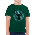 Tannengrüne Kurzärmelige shirtracer Rundhals-Ausschnitt Kindertrachtenshirts mit Tiermotiv aus Jersey für Jungen Größe 164 