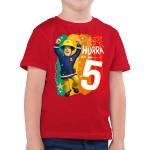Rote Unifarbene Kurzärmelige shirtracer Feuerwehrmann Sam Rundhals-Ausschnitt Printed Shirts für Kinder & Druck-Shirts für Kinder aus Jersey für Jungen Größe 164 