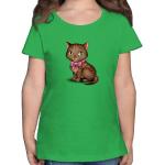 Shirtracer T-Shirt »Kätzchen mit Schleife - Tiermotiv Animal Print - Mädchen Kinder T-Shirt« shirt mit katzenmotiv - tshirt katze, grün, 2 Grün