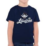 Dunkelblaue Vintage Kurzärmelige shirtracer Rundhals-Ausschnitt Kindertrachtenshirts aus Jersey für Jungen Größe 164 