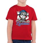 Rote Kurzärmelige shirtracer Rundhals-Ausschnitt Kindertrachtenshirts aus Jersey für Jungen Größe 164 
