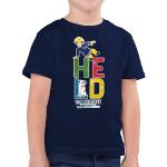 Dunkelblaue Kurzärmelige shirtracer Feuerwehrmann Sam Rundhals-Ausschnitt Printed Shirts für Kinder & Druck-Shirts für Kinder aus Jersey für Jungen Größe 152 