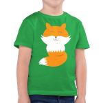 Grüne Animal-Print Kurzärmelige shirtracer Rundhals-Ausschnitt Printed Shirts für Kinder & Druck-Shirts für Kinder mit Fuchs-Motiv aus Jersey für Jungen Größe 152 