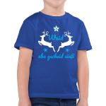Royalblaue Kurzärmelige shirtracer Rundhals-Ausschnitt Kindertrachtenshirts aus Jersey für Jungen Größe 164 
