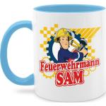 Shirtracer Tasse »Feuerwehrmann Sam - Feuerwehrmann Sam Tasse - Tasse zweifarbig«, Keramik, sam tasse - kaffeetasse einschulung - schokotasse, blau