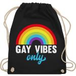 Schwarze shirtracer LGBT Gay Pride Turnbeutel & Sportbeutel aus Baumwolle für Herren 