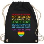 Schwarze shirtracer LGBT Turnbeutel & Sportbeutel aus Baumwolle für Herren 