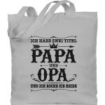 Shirtracer Umhängetasche »Ich habe zwei Titel Papa und Opa / Vintage - schwarz - Vatertag Geschenk - Jutebeutel lange Henkel«, Vater Geschenk Männertag Geschenke