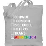 Hellgraue shirtracer LGBT Canvas-Taschen 10l aus Baumwolle für Herren 