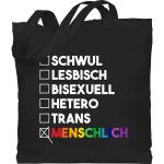 Schwarze shirtracer LGBT Canvas-Taschen aus Baumwolle für Herren 