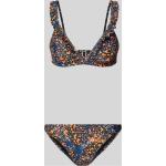 Dunkelblaue Shiwi Bikini-Tops mit Rüschen aus Polyester für Damen Größe M 